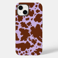 Modern Lilac Purple and Brown Cow Skin Print