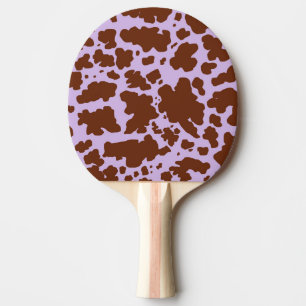 Modern Lilac Purple and Brown Cow Skin Print Ping Pong Paddle