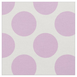 Modern Lilac Purple and White Large Polka Dots Fabric