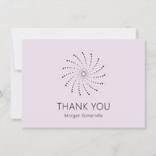 Modern Lilac Spiral Dot Elegant Thank You Card