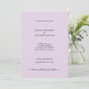 Modern Lilac Urban City Wedding Invitation