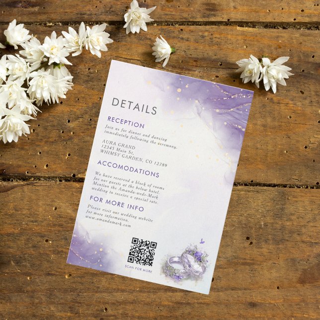 Modern Lilac Wedding invitation detail (Creator Uploaded)