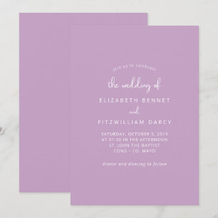 Modern Lilac Wedding Of Invitation