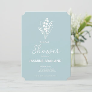 Modern Lily Of The Valley Bouquet Bridal Shower Invitation