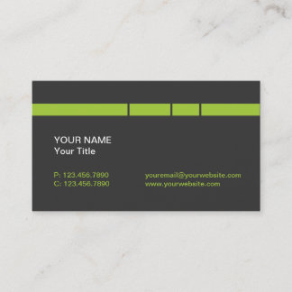 Modern Lime Green/Grey Lines and stripes Business Card