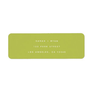 Modern Lime Green Wedding Return Address Label