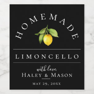Modern Limoncello Black Beverage Label