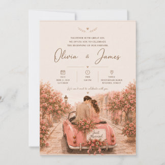 Modern Line Art Couple Invite