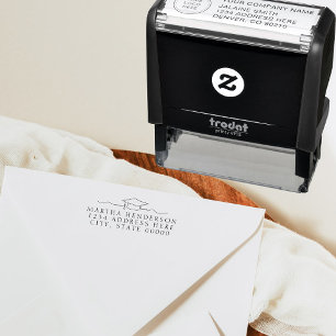 Modern Line Art Graduation Return Address Stamp