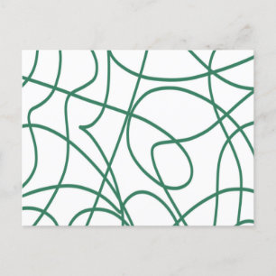 Modern Line Art: Green on White Postcard