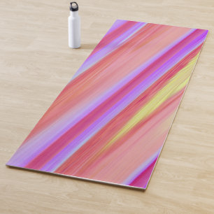 Modern Line Art Mostly Pink Smudged Yoga Mat