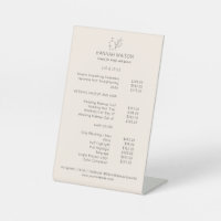 Modern, Line Art, Woman, Leafy, Salon, Pricelist