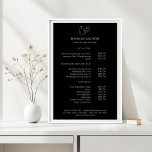 Modern, Line Art, Woman, Leafy, Salon, Pricelist Poster<br><div class="desc">Modern,  Line Art,  Woman,  Leafy,  Salon,  White Pricelist Poster.</div>