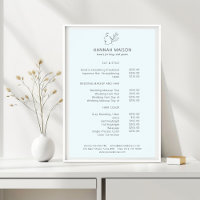 Modern, Line Art, Woman, Leafy, Salon, Pricelist