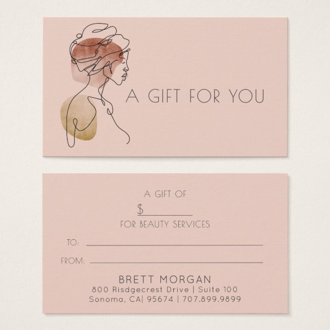 Modern Line Art Woman Makeup Artist (Front & Back)