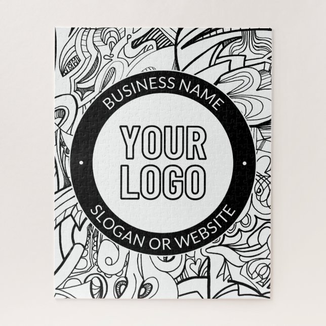 Modern Line Artwork & Your Logo w/Editable Text Jigsaw Puzzle (Vertical)