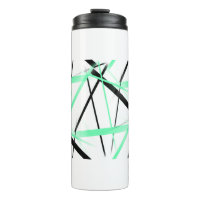 Modern Line Cool Geometry White Black Pastel-Green