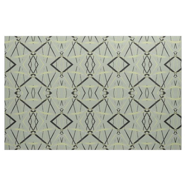 Modern Line Cool Geometry White Black Yellow Fabric (Fat Quarter)