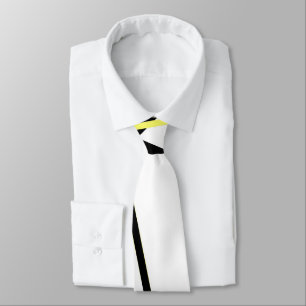 Modern Line Cool Geometry White Black Yellow Tie