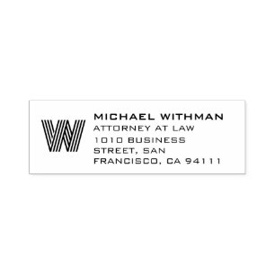 MODERN LINE MONOGRAM CORPORATE LAWYER ACCOUNTANT SELF-INKING STAMP