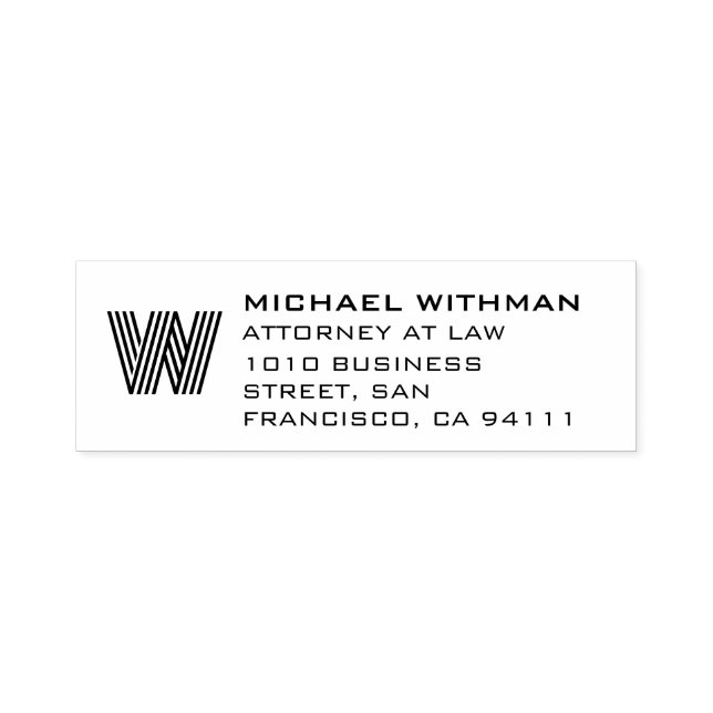 MODERN LINE MONOGRAM CORPORATE LAWYER ACCOUNTANT SELF-INKING STAMP (Design)