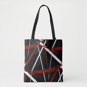 Modern Line Urban Geometry Black White Red Tote Bag