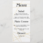 Modern Line Wedding Menu Flat Card<br><div class="desc">Elegant modern wedding stationery,  adorn with hand-drawn gold lines.</div>