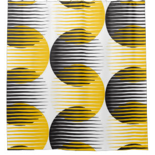 Modern lines and circle geometric seamless pattern shower curtain