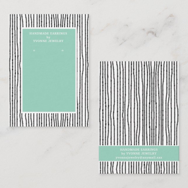 Modern Lines Earring Display  Business Card (Front/Back)