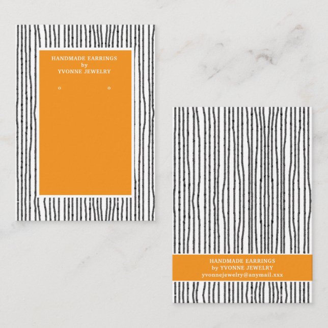 Modern Lines Earring Display  Business Card (Front/Back)