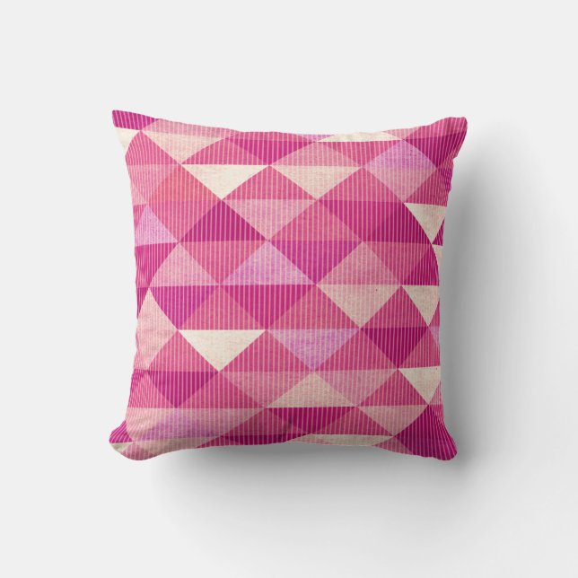 Modern Lines Geometric | fuschia Cushion (Front)