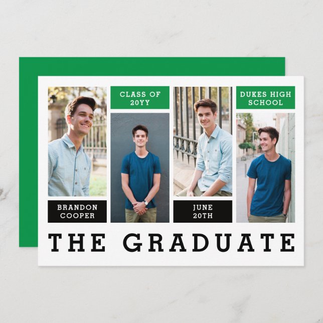 Modern Lines Graduation Announcement (Front/Back)