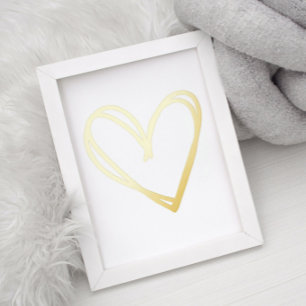 Modern Lines Heart Foil Prints