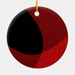 Modern Lines Red and Black Ceramic Tree Decoration