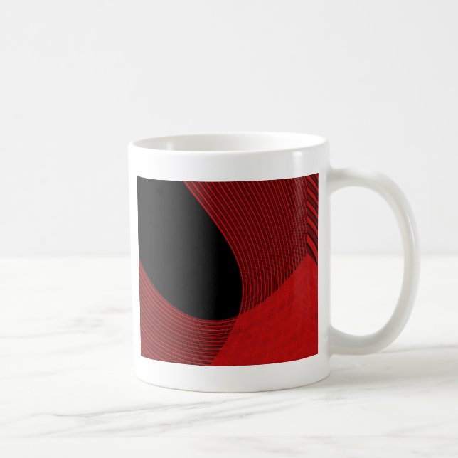 Modern Lines Red and Black Coffee Mug (Right)