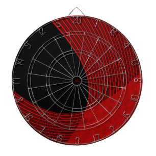 Modern Lines Red and Black Dartboard