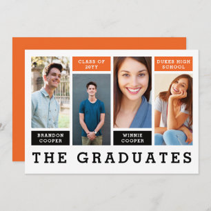 Modern Lines Sibling Graduation Announcement