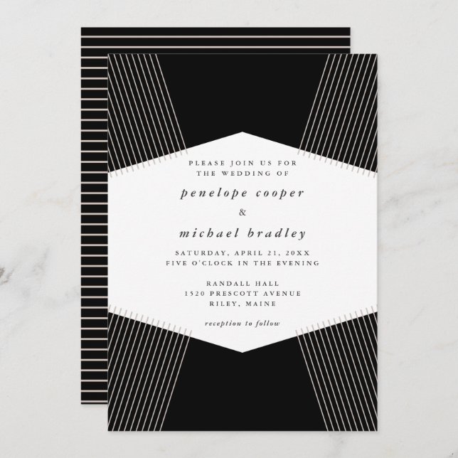 Modern Lines Wedding Invitation (Front/Back)