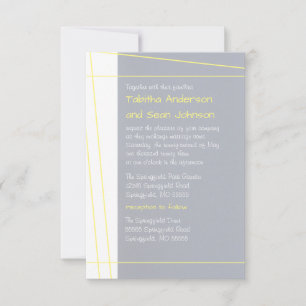 Modern Lines Yellow-3x5 Wedding & Reception Invite
