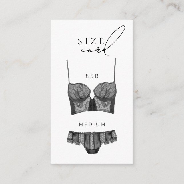 Modern Lingerie Bridal Shower Size Enclosure Card (Front)