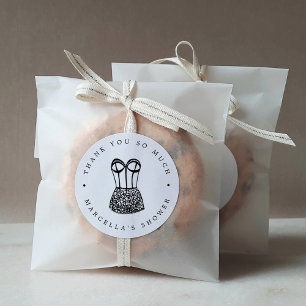 Modern Lingerie Shower Thank You Classic Round Sticker