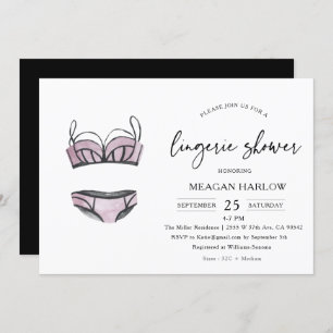 Modern Lingerie Shower Underwear Party Invitation