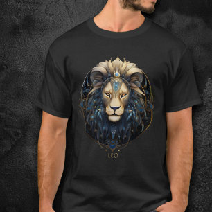 Modern Lion Zodiac Symbol Sun Sign Leo Mens T-Shirt
