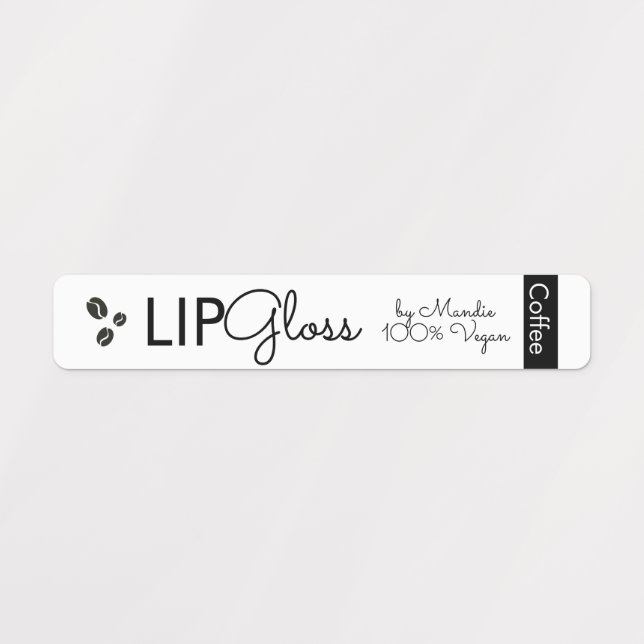 Modern Lip Gloss Coffee Vegan Branding Packaging   (Design 1)