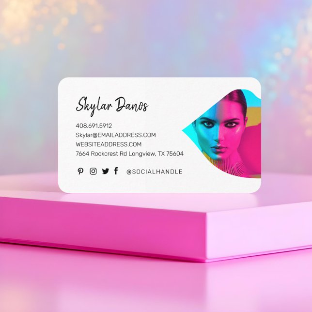 Modern Lip Photo Frame Makeup Artist Loyalty Card (Modern Lip Photo Frame Makeup Artist Loyalty Card (Front))