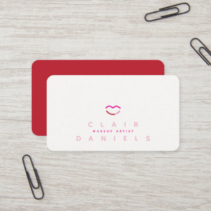 Modern Lips Beauty Logo Editable Colour Business Card