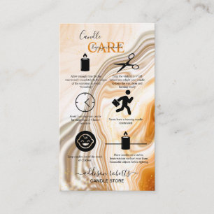Modern Liquid Gold and Brown Ink Candle Care  Business Card