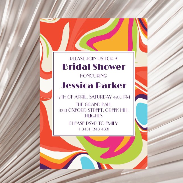 Modern Liquid Marble Unique Bridal Shower Invitation (Creator Uploaded)