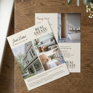 Modern Listing Earthy Real Estate Agent Flyer
