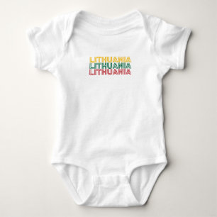 Modern Lithuania Lietuva Flag Country Souvenir Baby Bodysuit